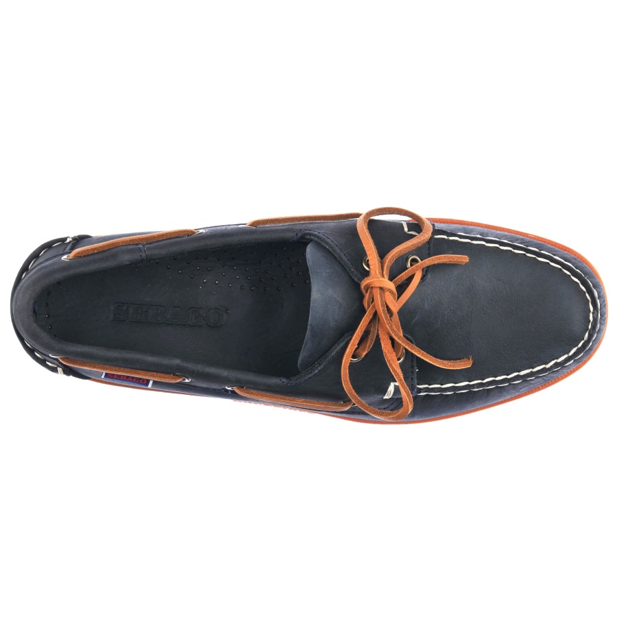 Docksides Portland Crazy H-Navy Blue & Brown Sebago Australia