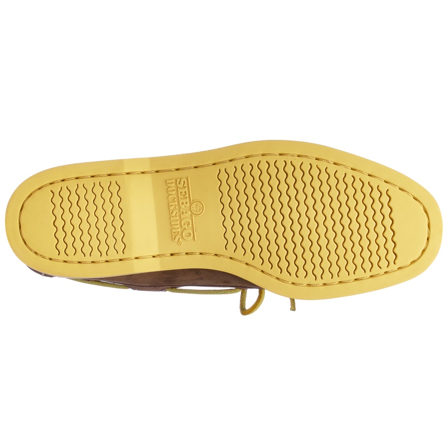 Docksides Portland Nubuk-Dark Brown & Yellow Sebago Australia
