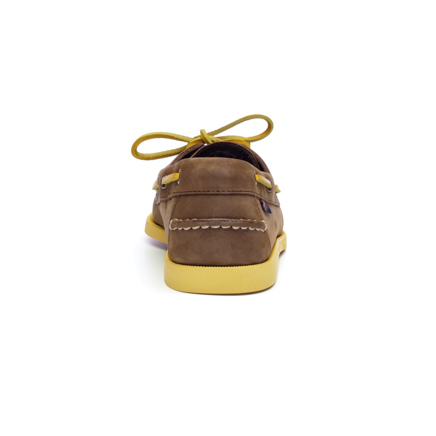 Docksides Portland Nubuk-Dark Brown & Yellow Sebago Australia