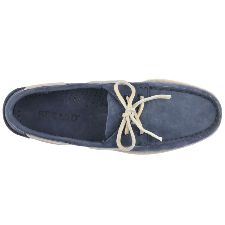 Docksides Portland Nubuk-Navy Blue Sebago Australia