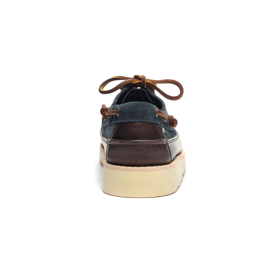 Keuka Lea Canoe Moc-Navy Blue & Dark Brown Sebago Australia