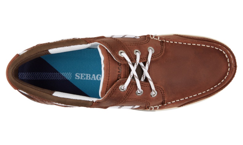 Triton Leather Boat Shoe Sebago Australia Brown-Dk Brown