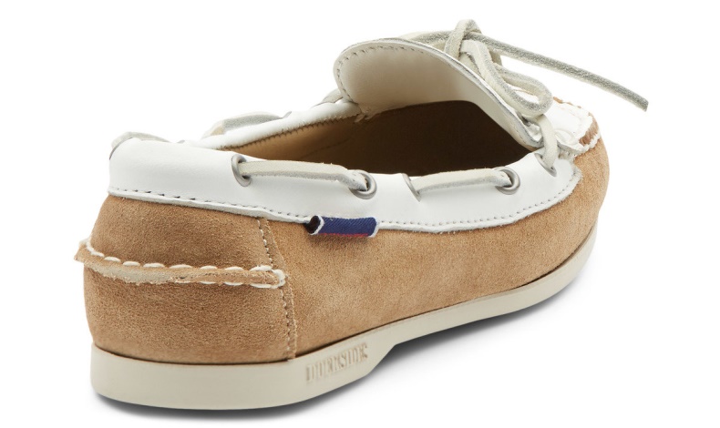 Womens Nina Suede Bala Moccasin Beige-White Sebago Australia