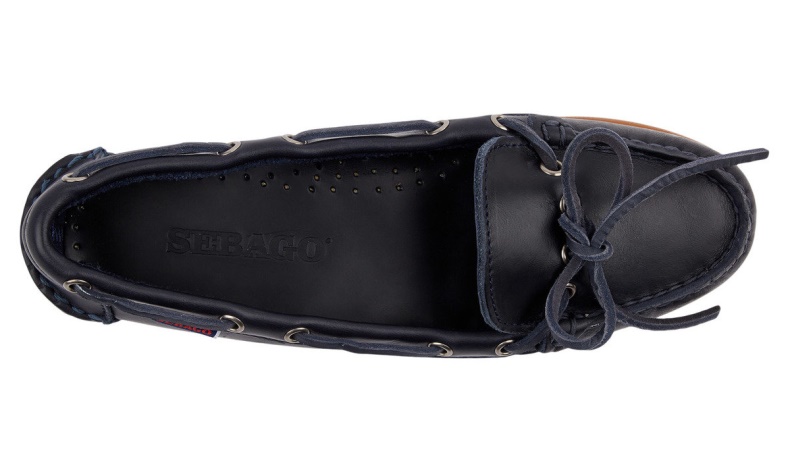 Womens Nina Waxed Bala Moccasin Blue Navy-Gum Sebago Australia