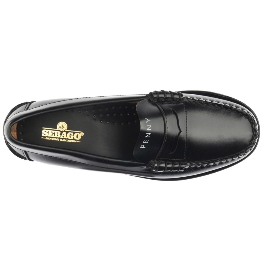 Sebago Australia Classic Dan Tag Woman-Black & White Penny