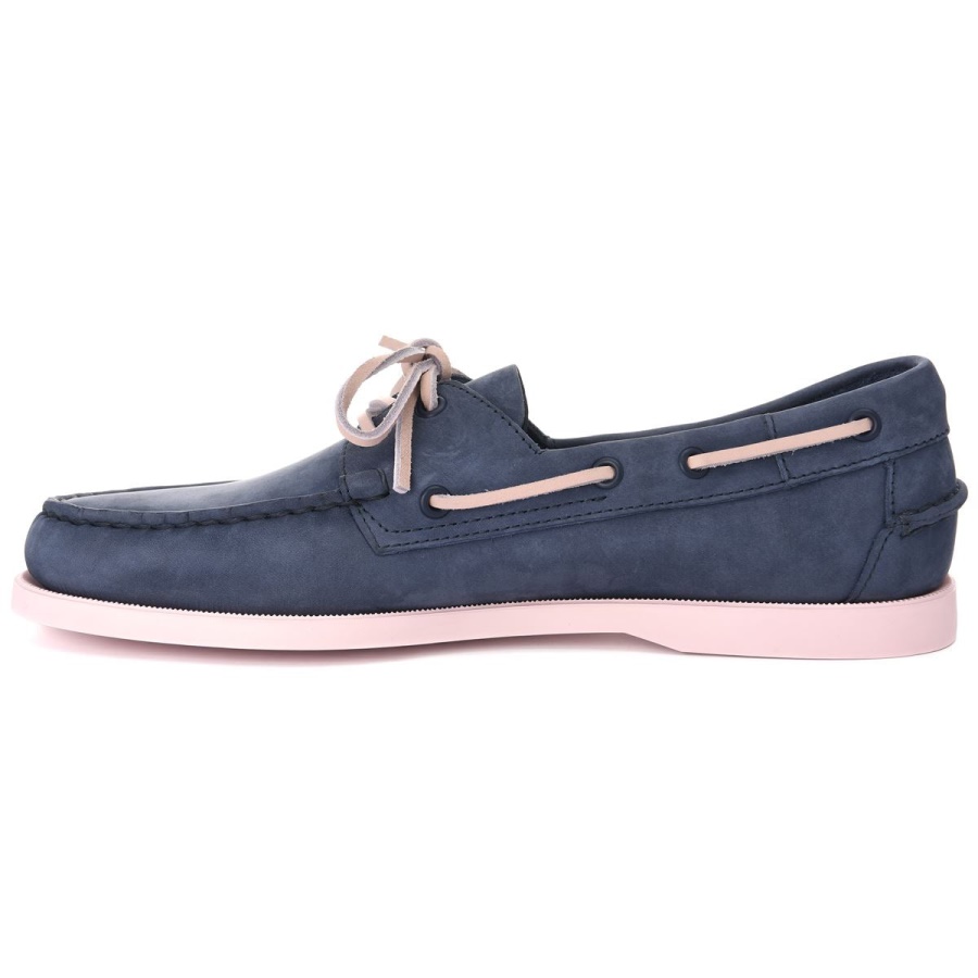 Sebago Australia Docksides Portland Nubuk-Navy Blue & Pink
