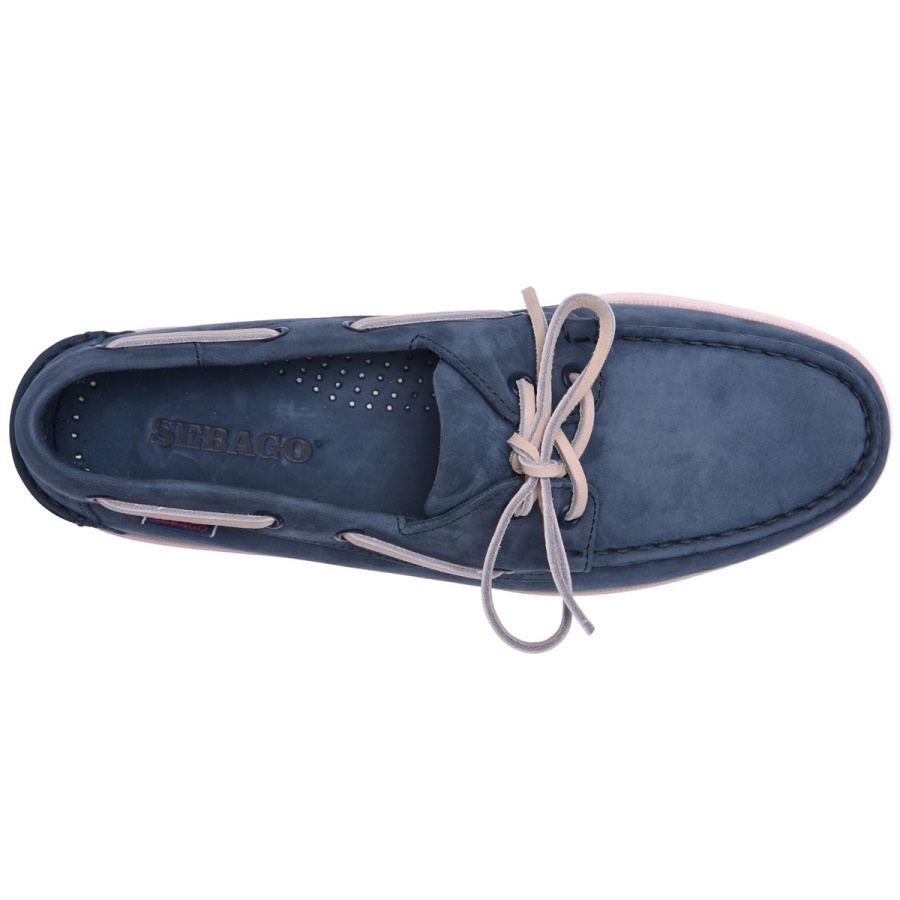 Sebago Australia Docksides Portland Nubuk-Navy Blue & Pink