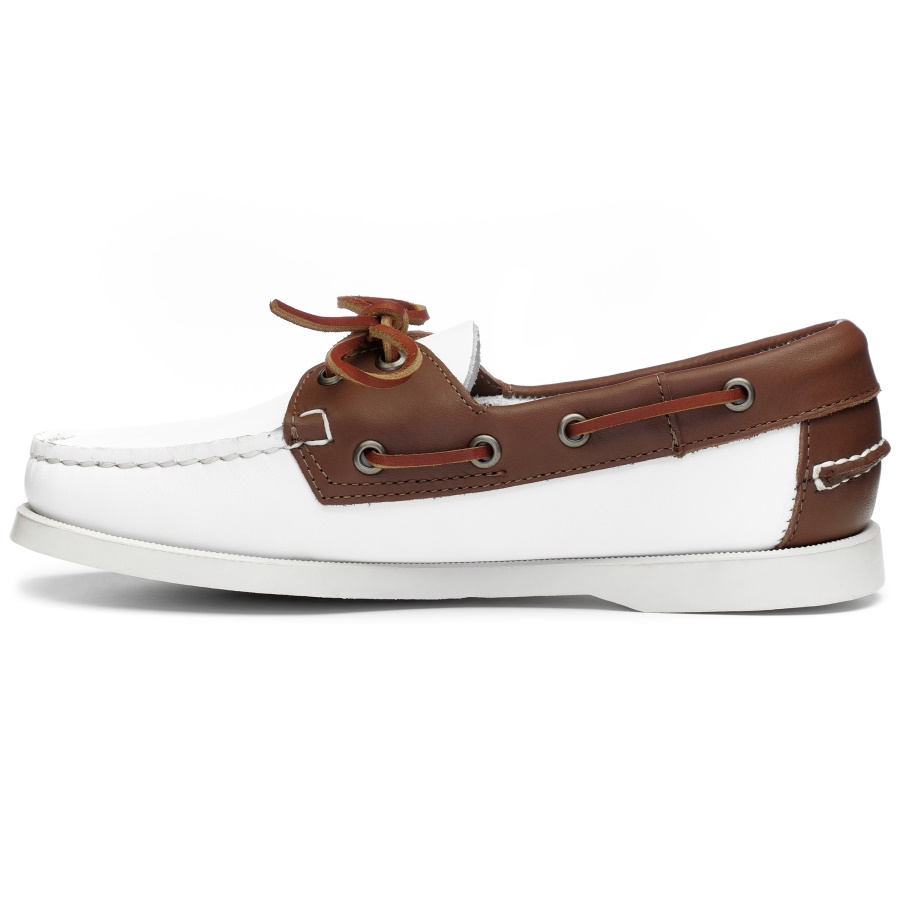 Sebago Docksides Portland Woman-White & Brown