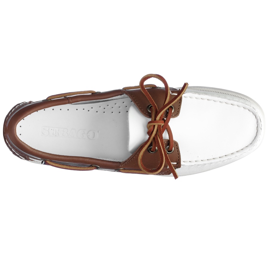 Sebago Docksides Portland Woman-White & Brown