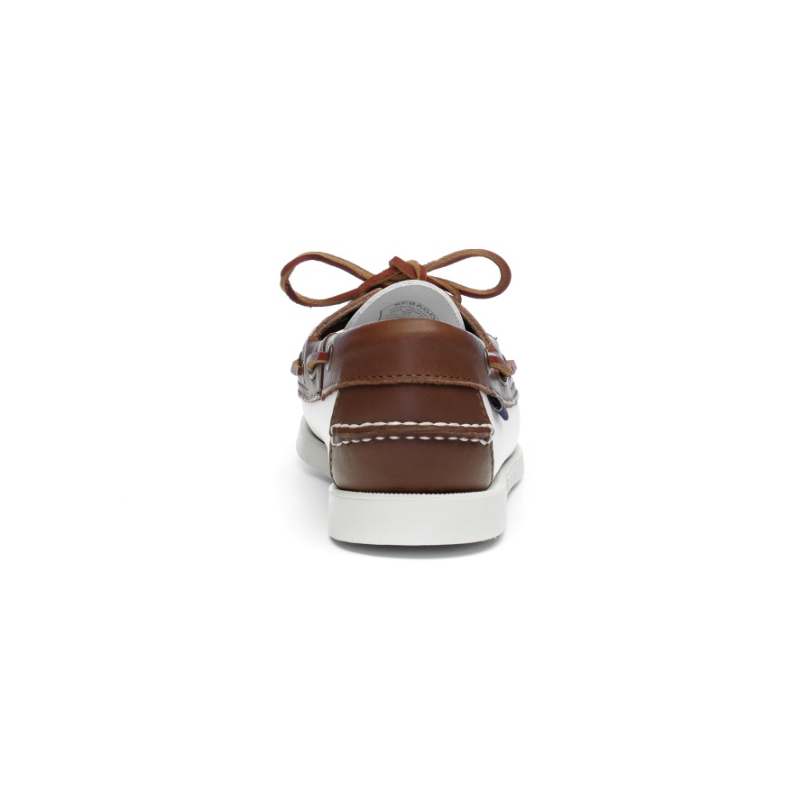 Sebago Docksides Portland Woman-White & Brown