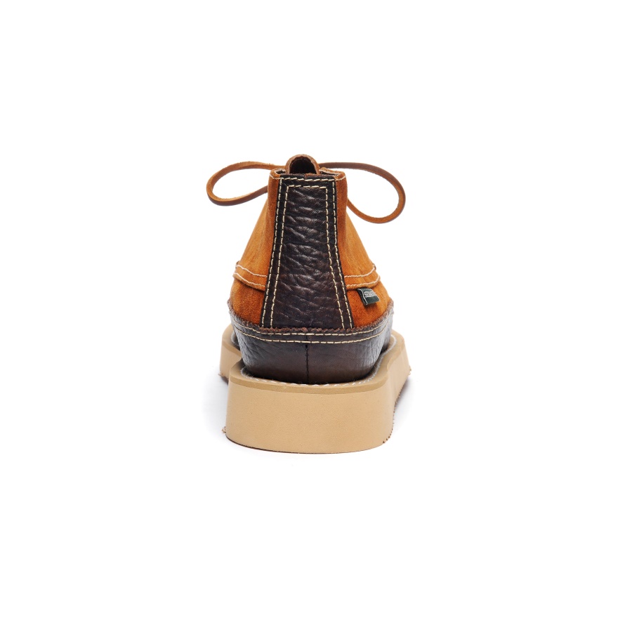 Sebago Australia Miwak Suede Canoe Moc-Cognac & Dark Brown