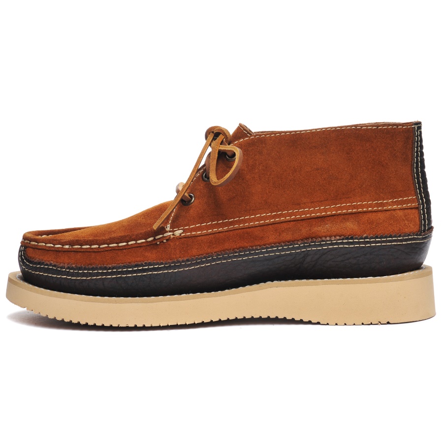 Sebago Australia Miwak Suede Canoe Moc-Cognac & Dark Brown